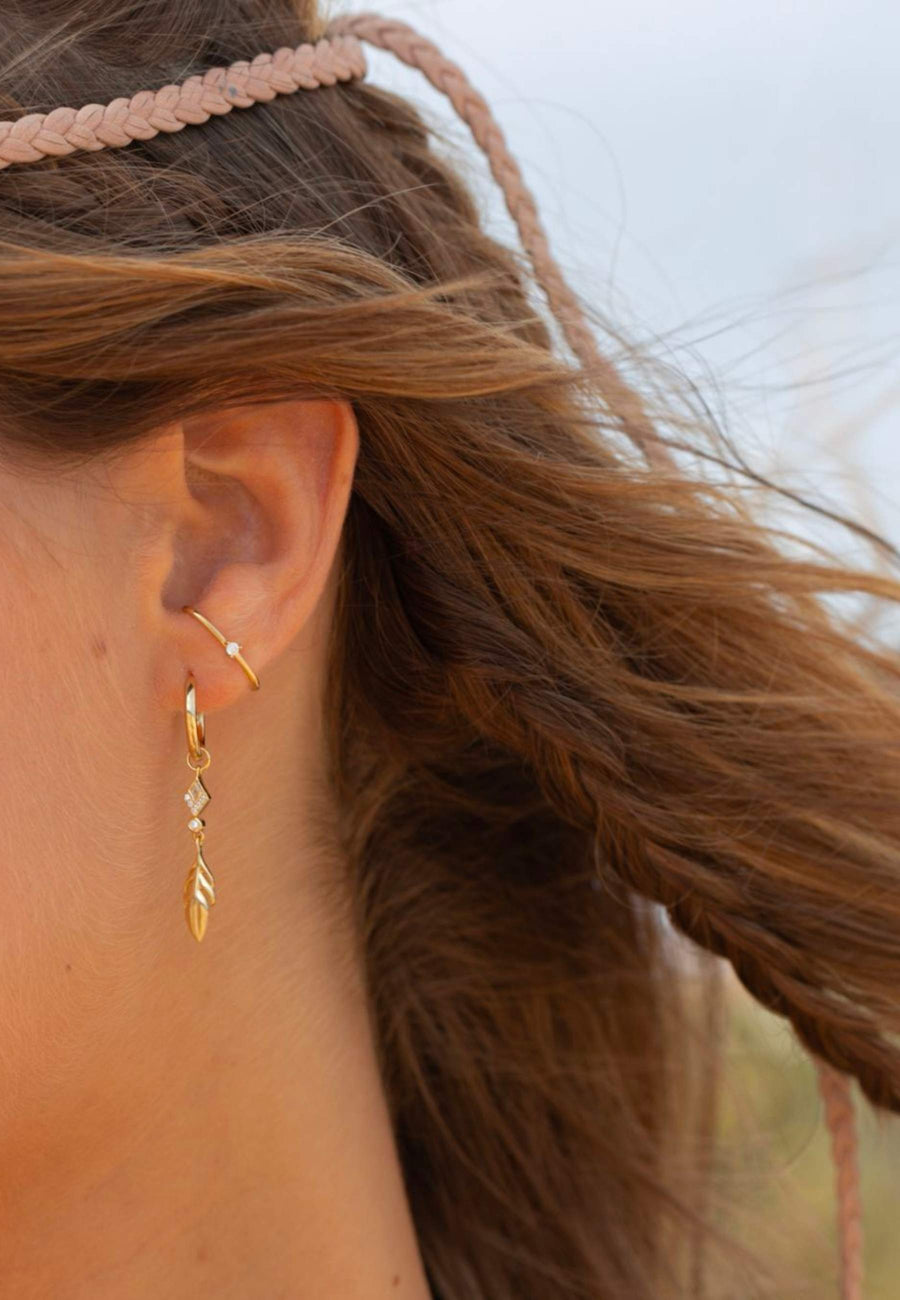 Pendientes de plata ROMBO PLUMA en plata de ley