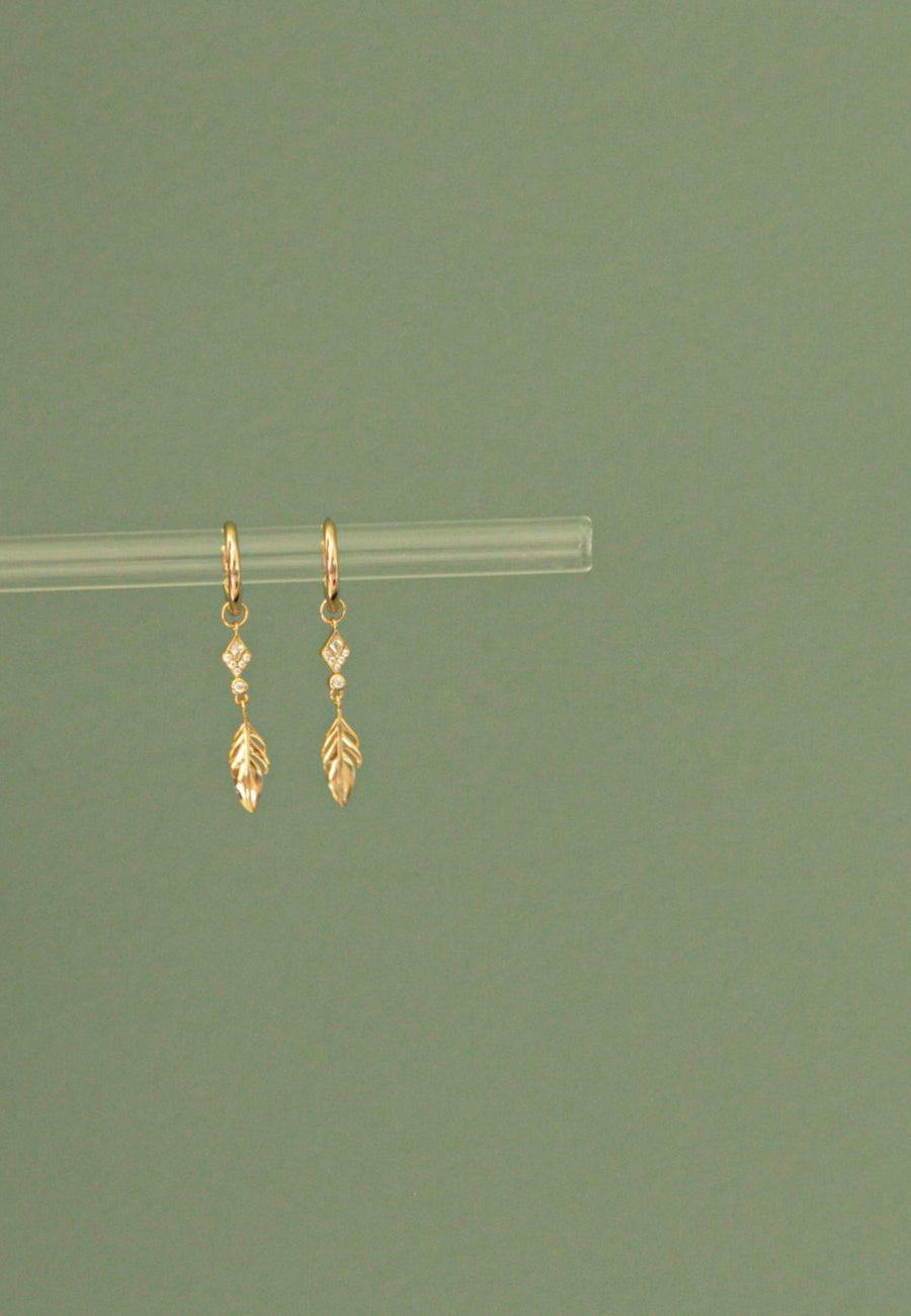 Pendientes de plata ROMBO PLUMA en plata de ley