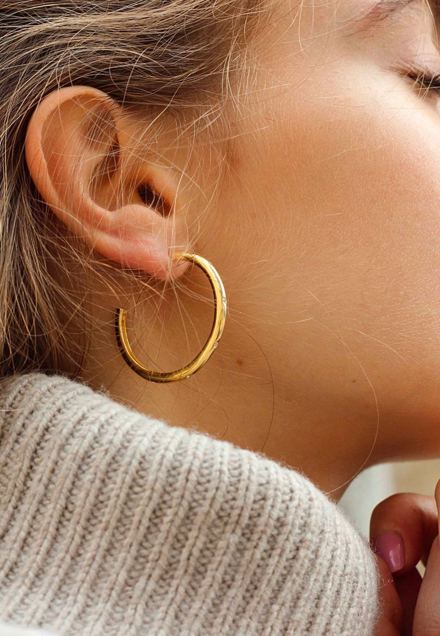 Pendientes de plata SATURN oro