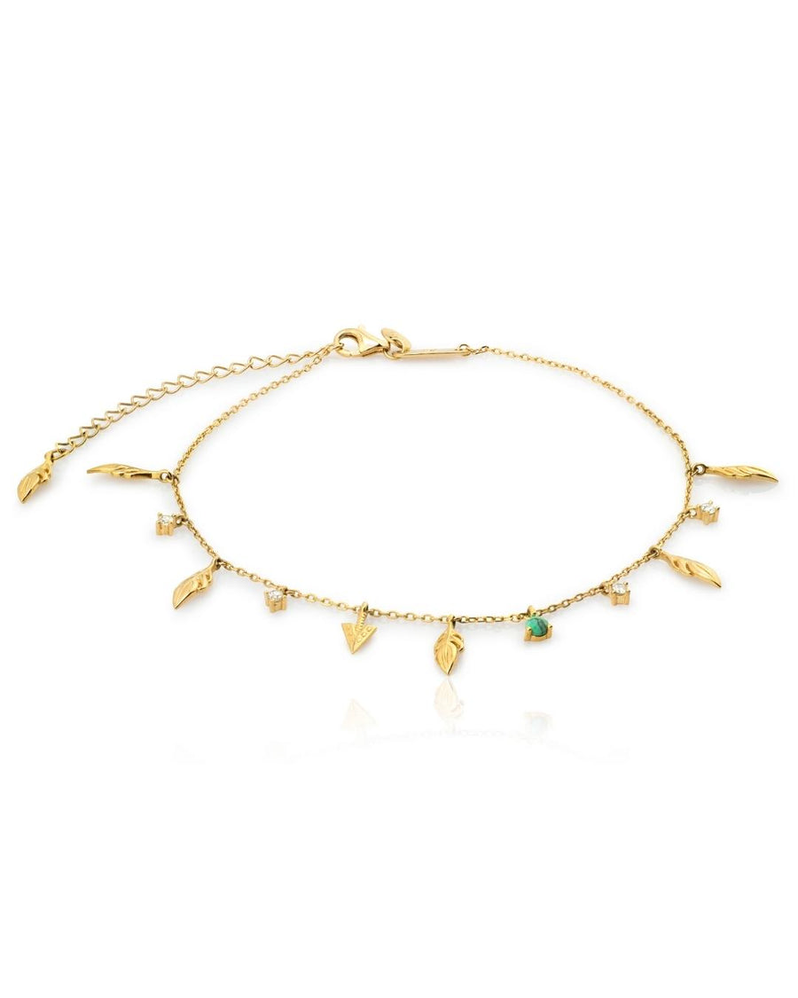 Tobillera SIOUX en plata de ley chapada en oro de 24k