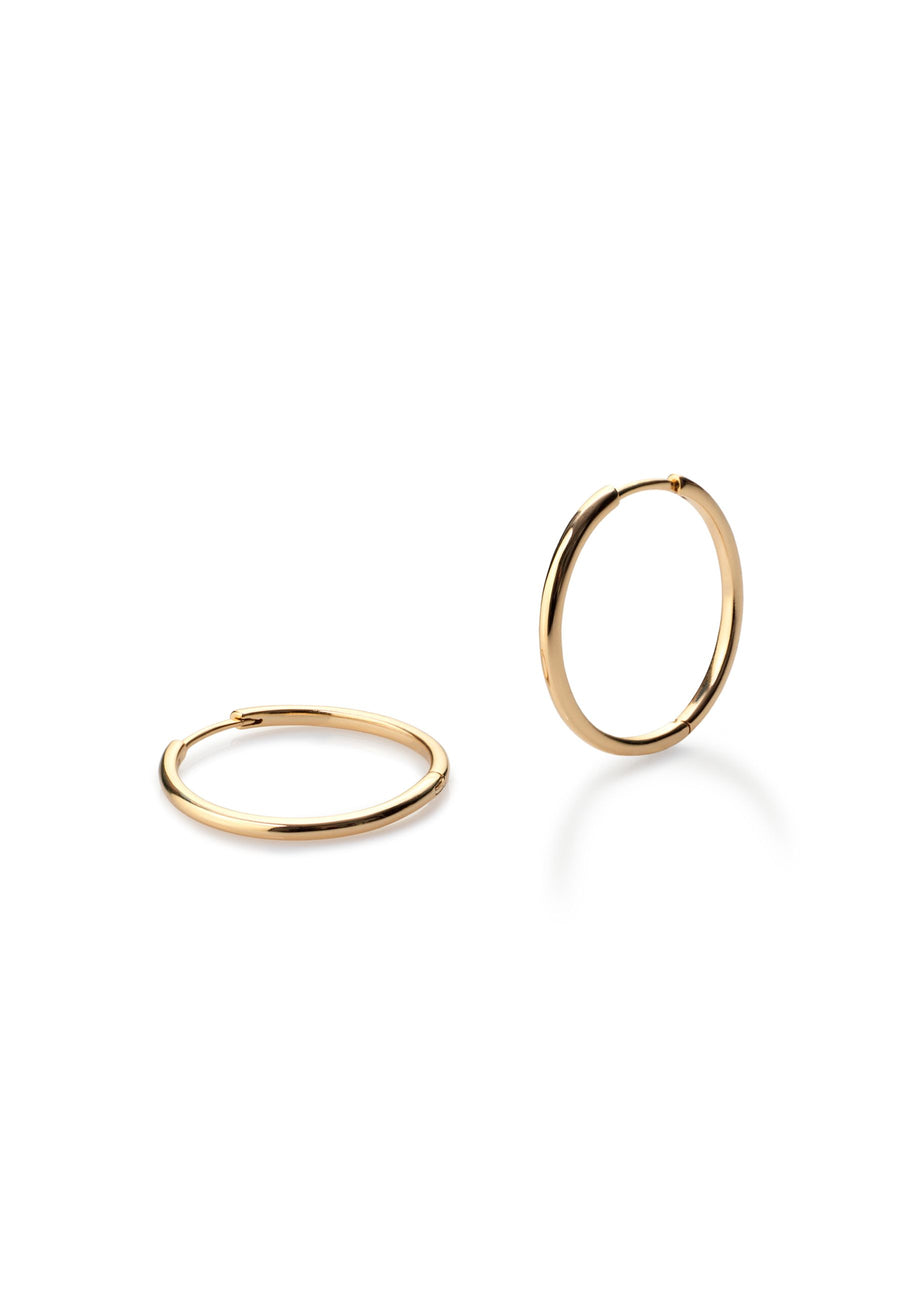 Pendientes aro ESSENTIAL 25mm en plata y bañados en oro 18K