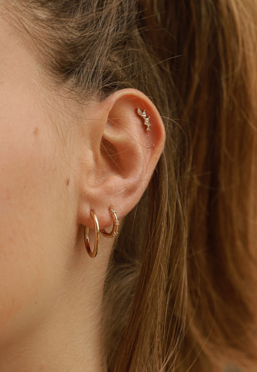 Pendientes de plata MINI PLANET en plata de ley 925 y chapados en oro 18k