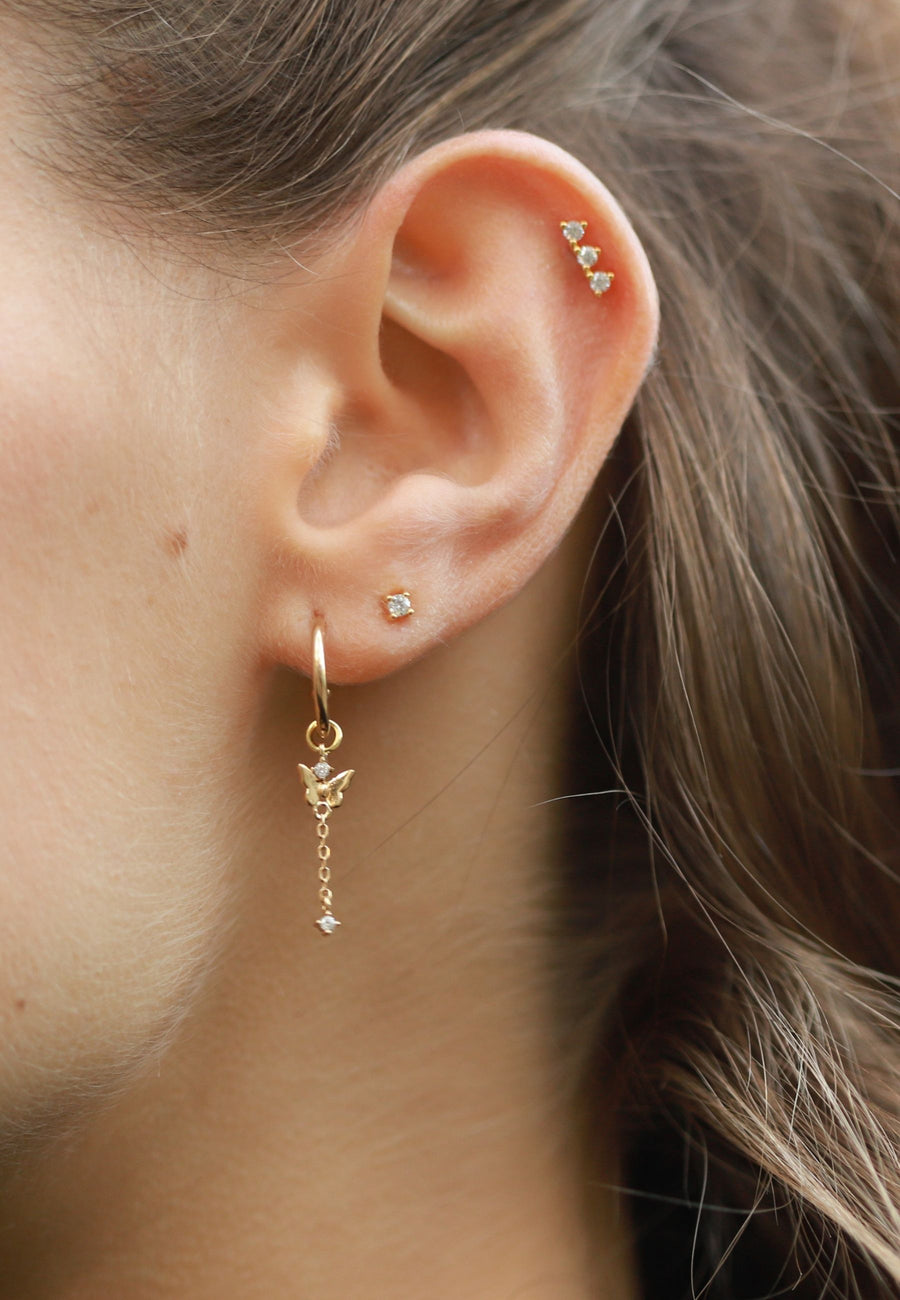 Pendientes de plata CHARMS MARIPOSA oro