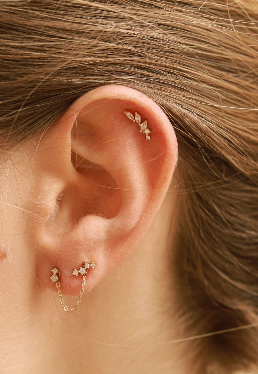 Pendientes de plata MINI TREPADORES CZ oro