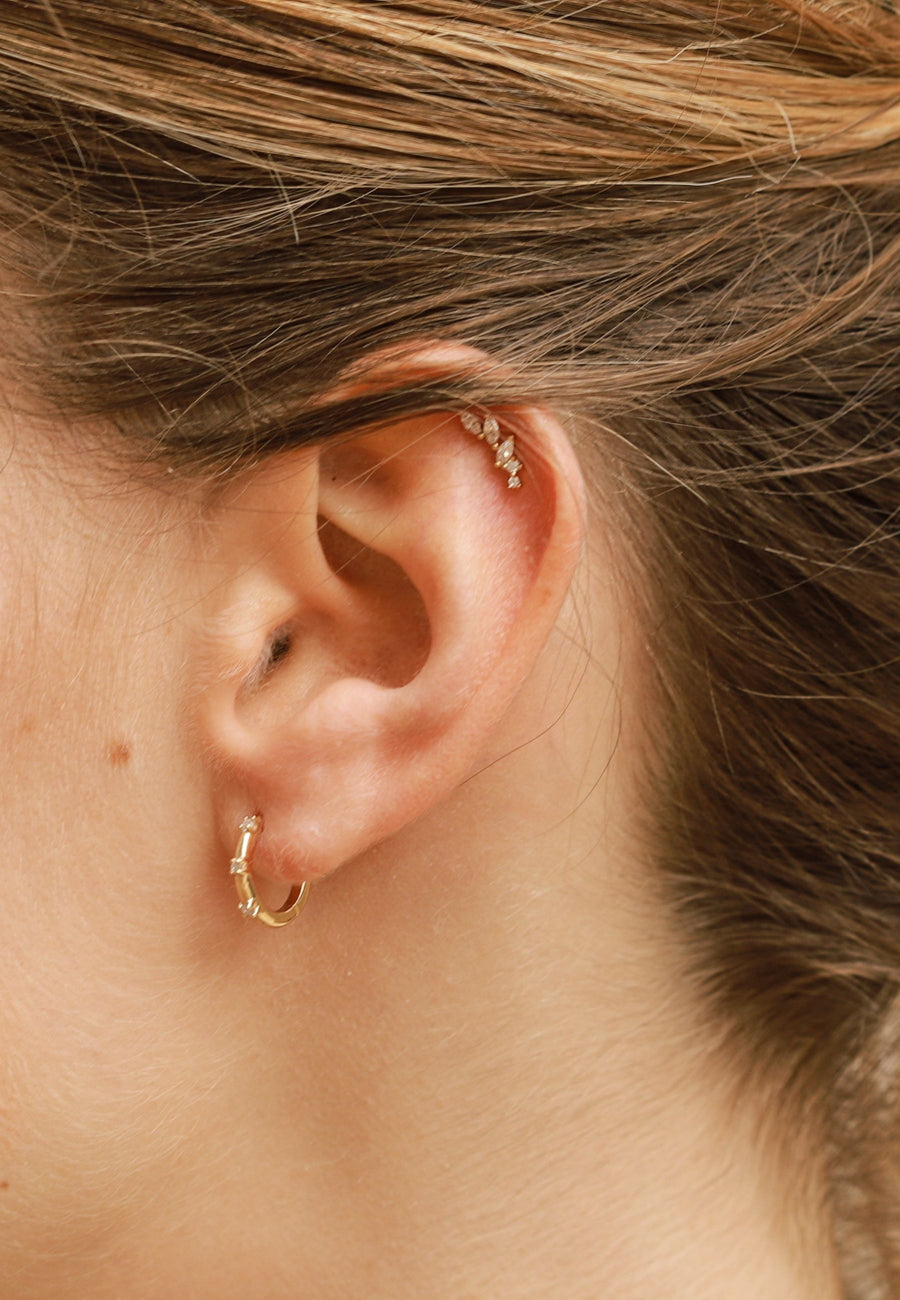 Pendientes de plata MINI PLANET en plata de ley 925 y chapados en oro 18k