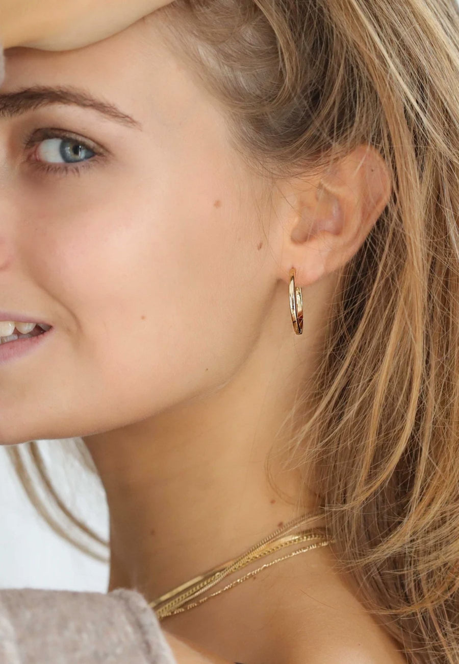 Pendientes aro PURE fabricados en plata y bañados en oro