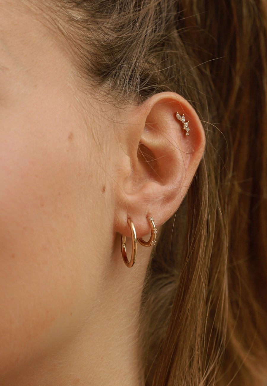 Pendientes de plata aro BASIC 18mm en plata bañados en Oro 18K