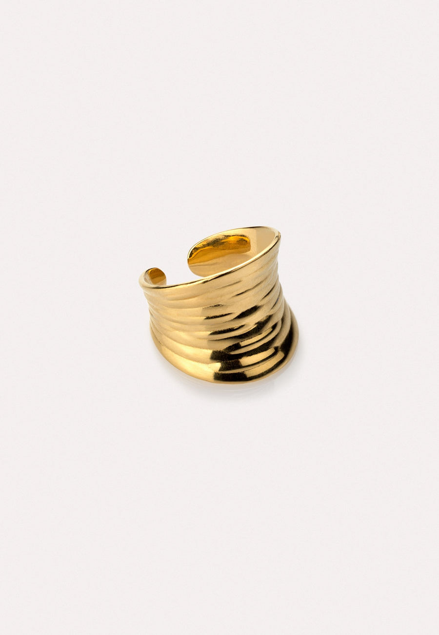 Anillo ancho ajustable ONDAS oro