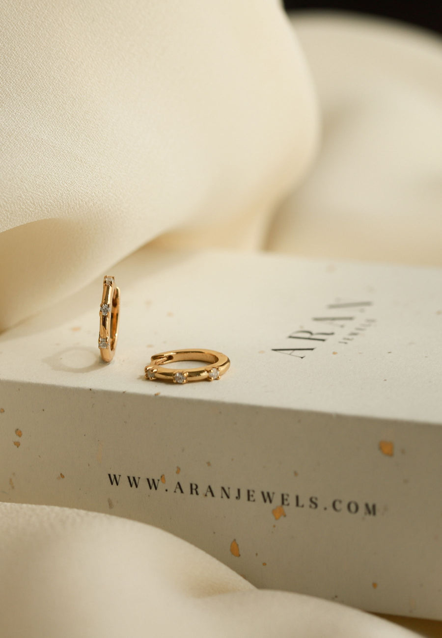 Pendientes MINI PLANET en plata de ley 925 y chapados en oro 18k