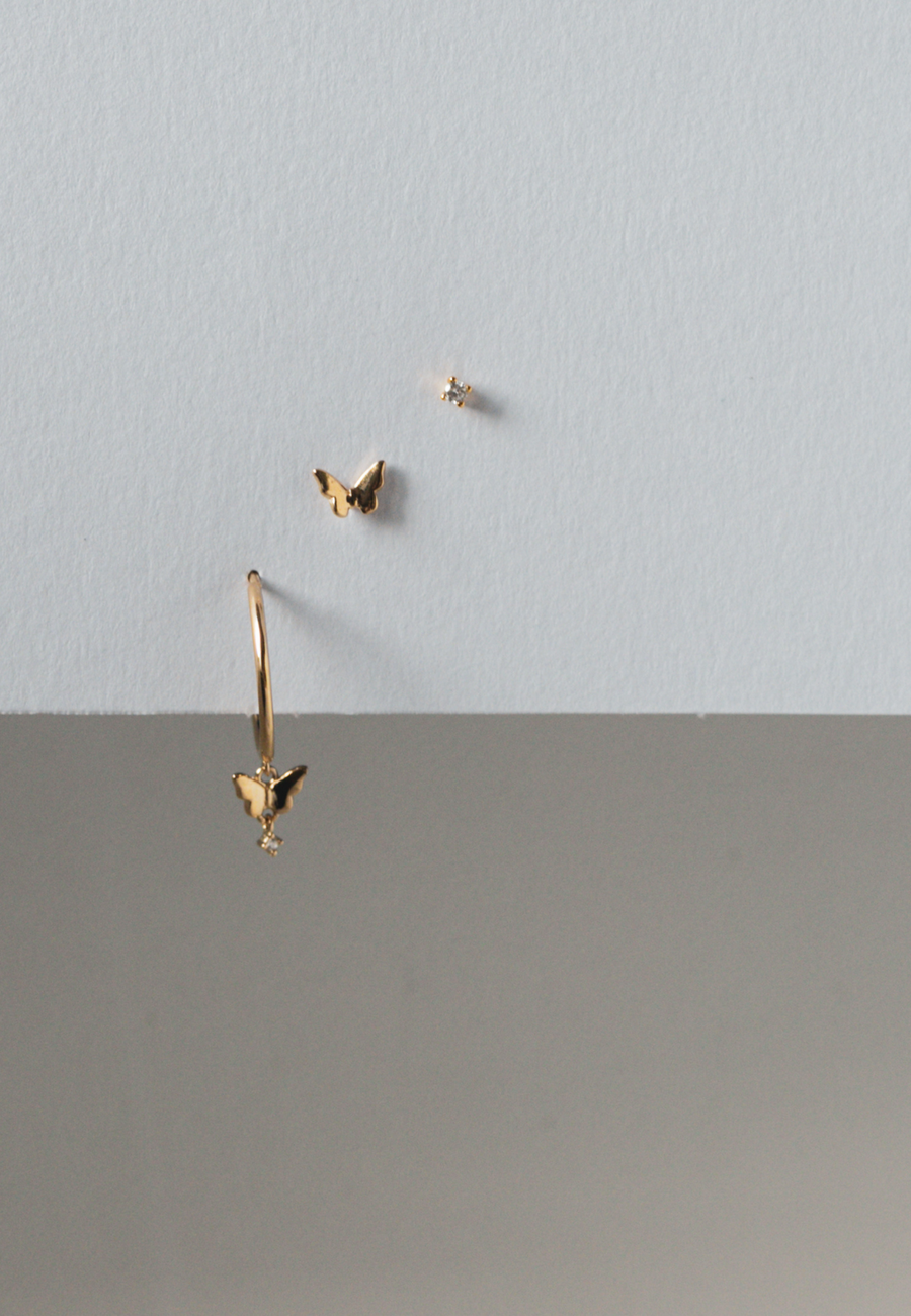 Pendientes de plata MARIPOSA CZ SET oro