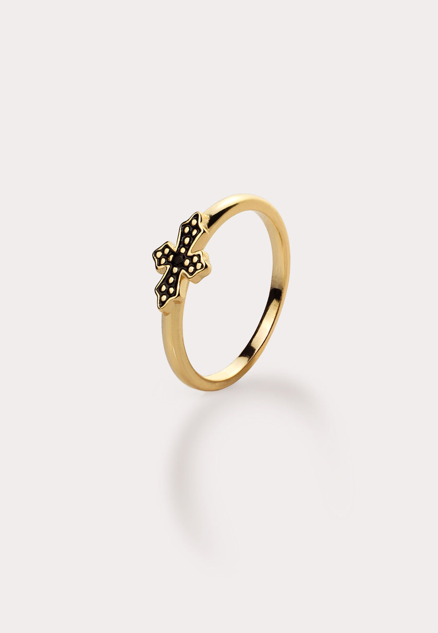 Anillo BLACK CROSS oro