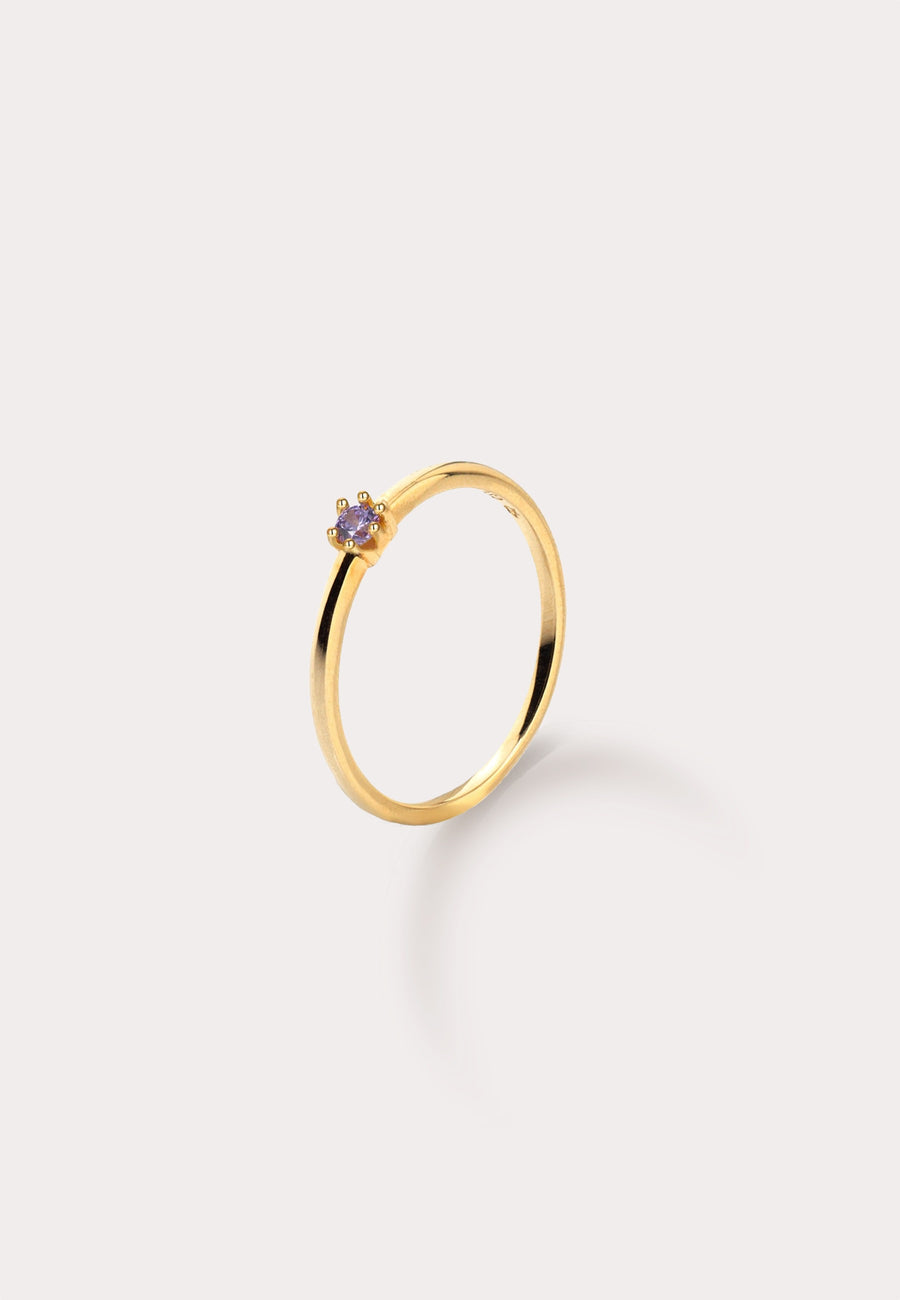 Anillo solitario AMATISTA Oro