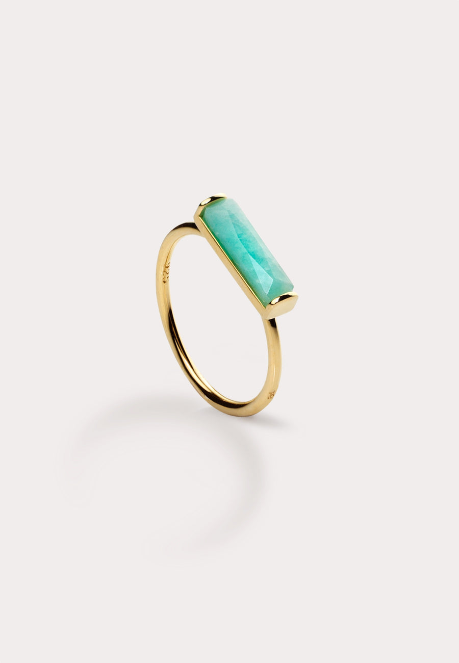 Anillo TUB Amazonita oro