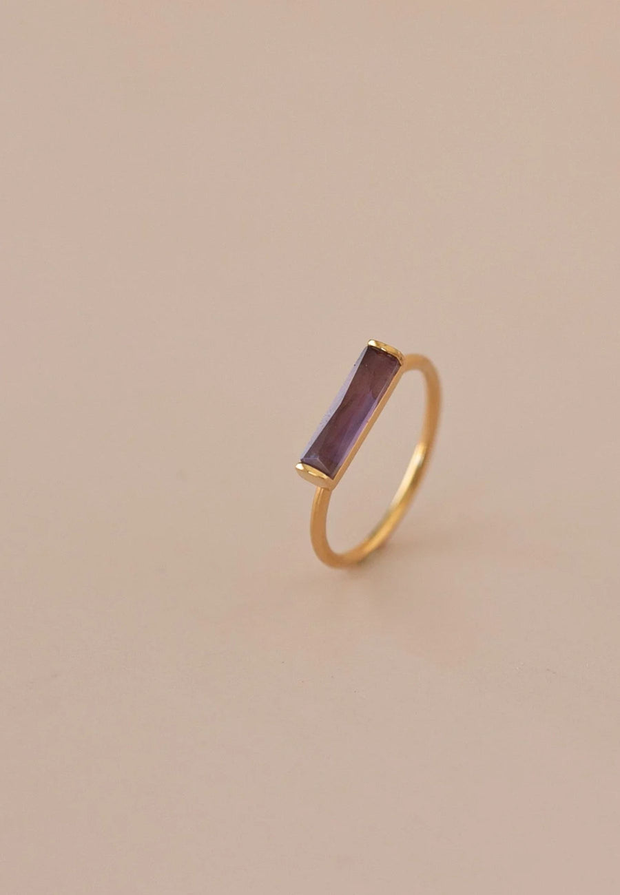 Anillo TUB AMATISTA plata baño oro