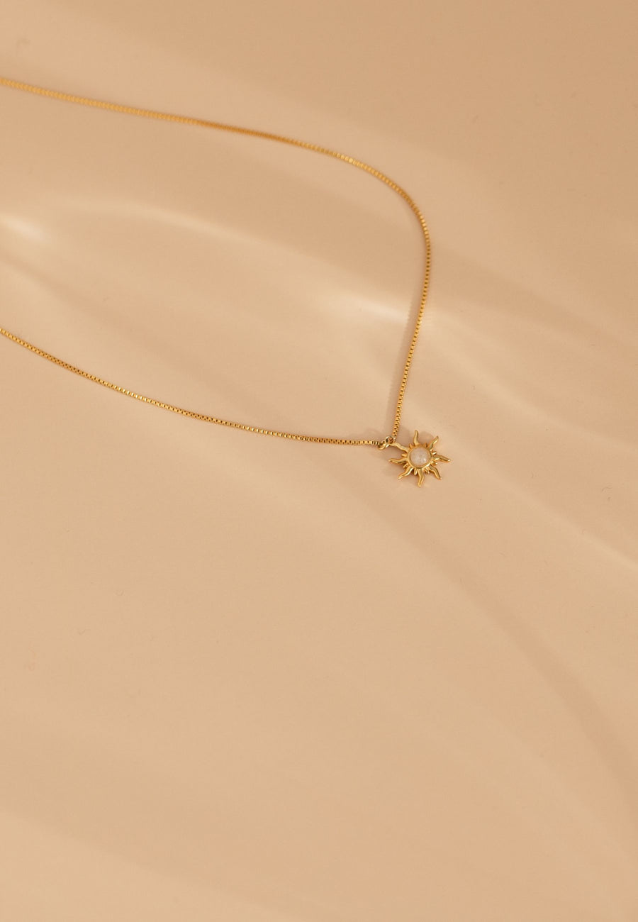 Collar de plata colgante EL SOL plata bañado en oro