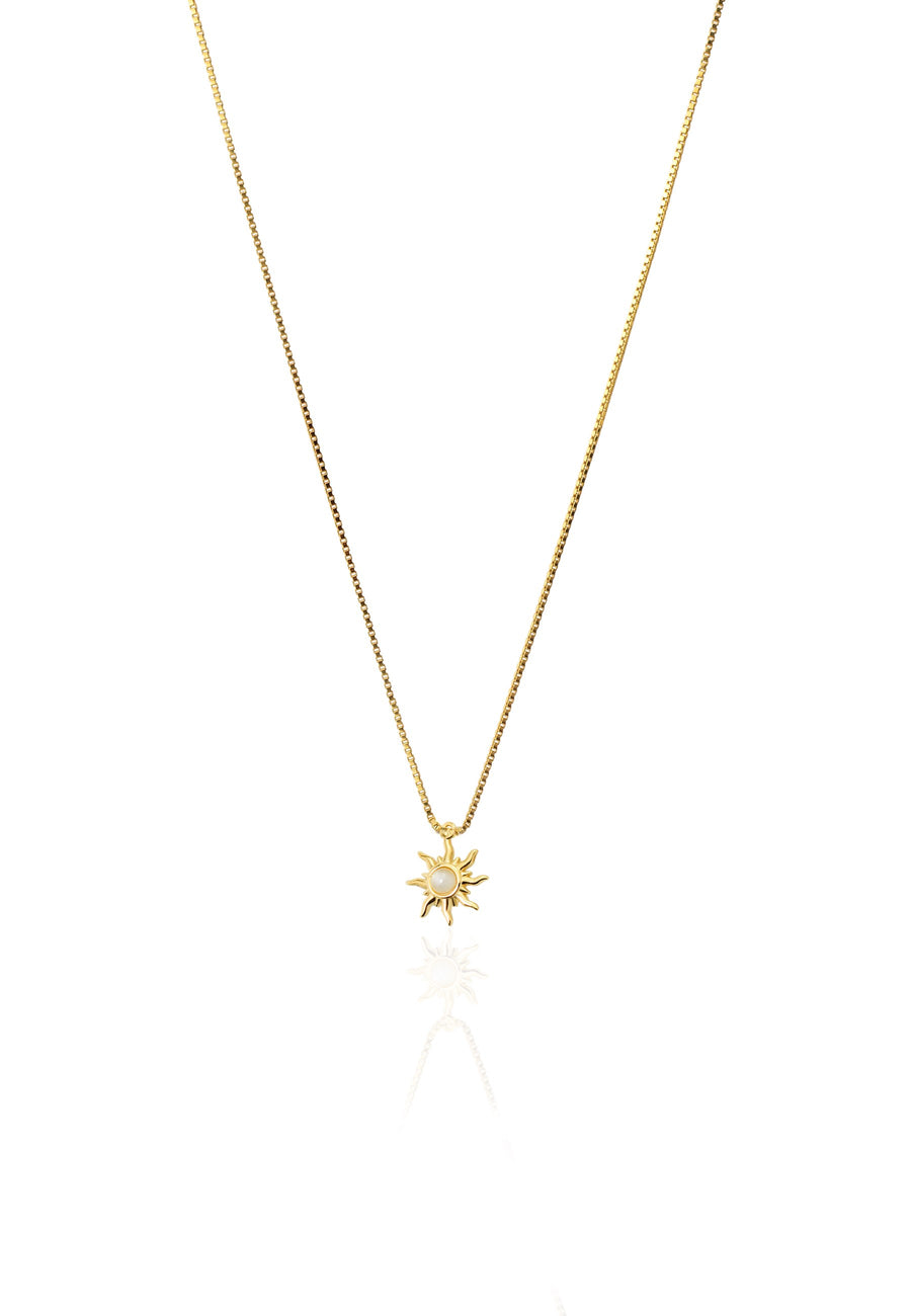 Collar colgante EL SOL plata bañado en oro