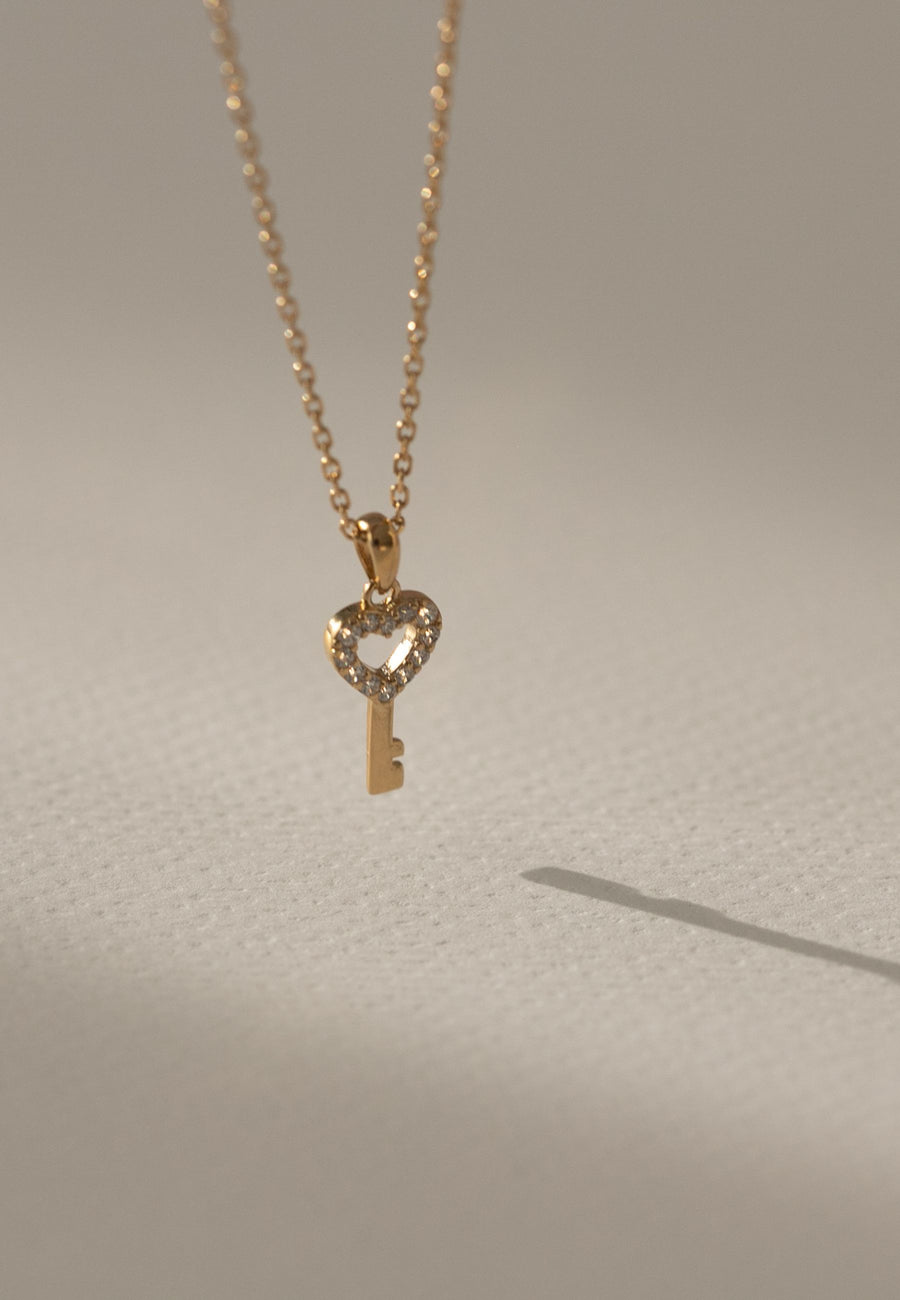 Collar de plata THE KEY en plata de ley y baño en oro