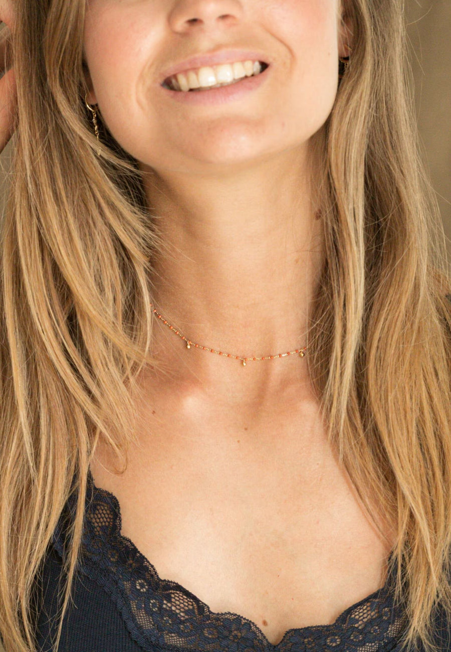 Collar de plata CORAL oro