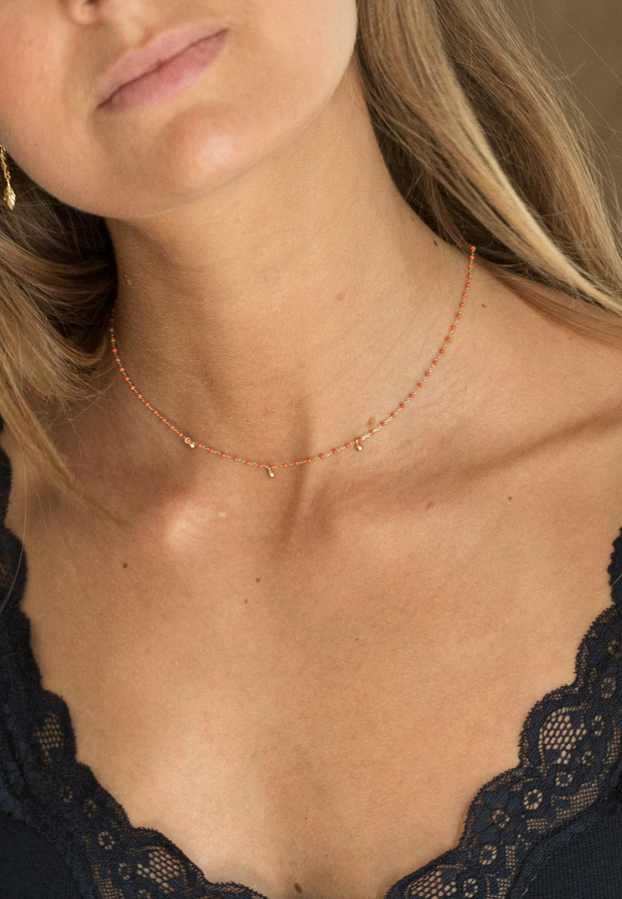 Collar de plata CORAL oro