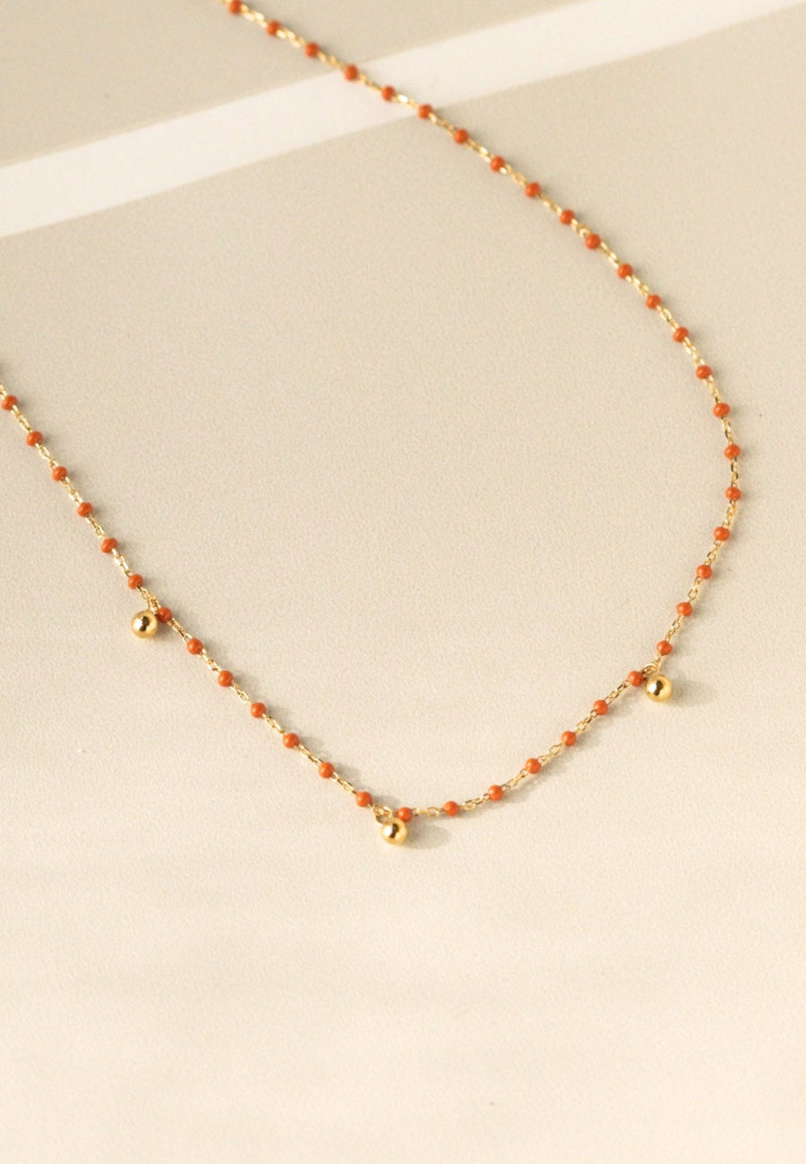 Collar de plata CORAL oro