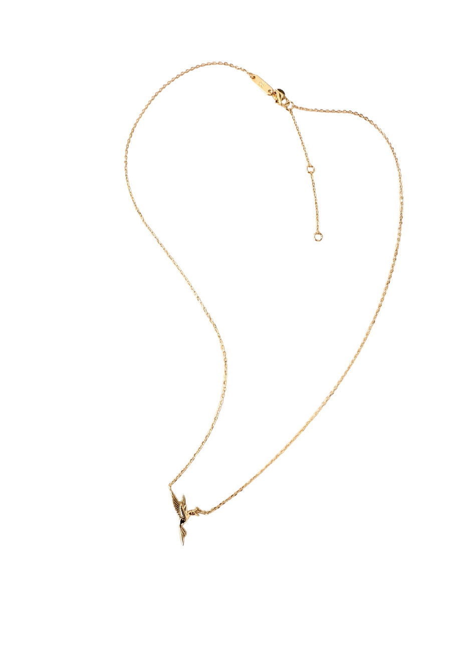 Collar de plata COLIBRÍ plata baño oro 24k