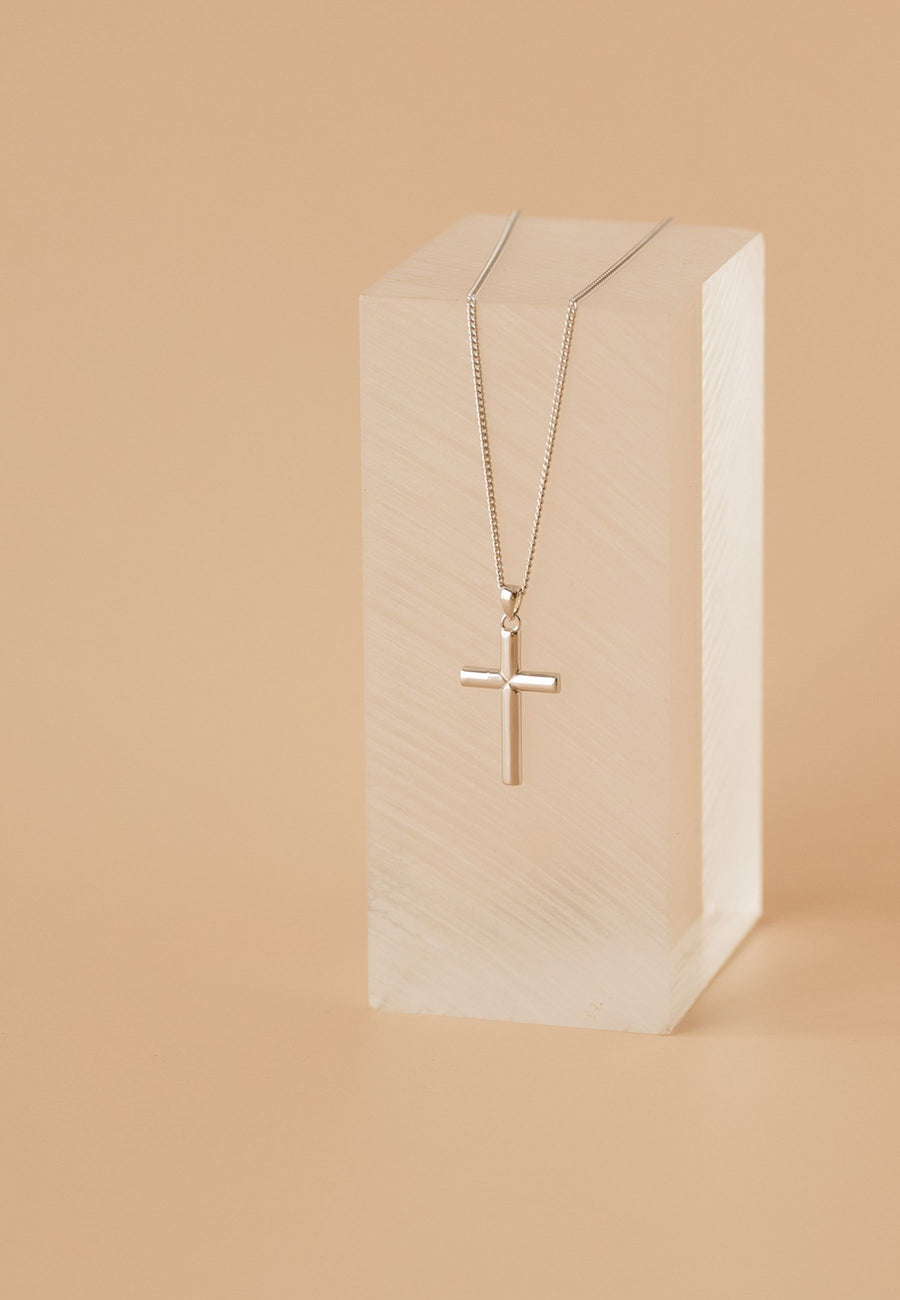 Collar de plata CRUZ MAN GLD en plata de ley bañado en oro