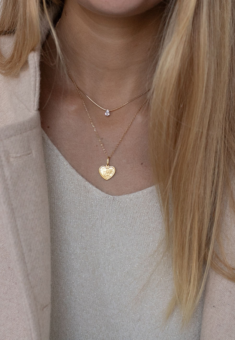 Collar con lágrima de circonita AMBRA