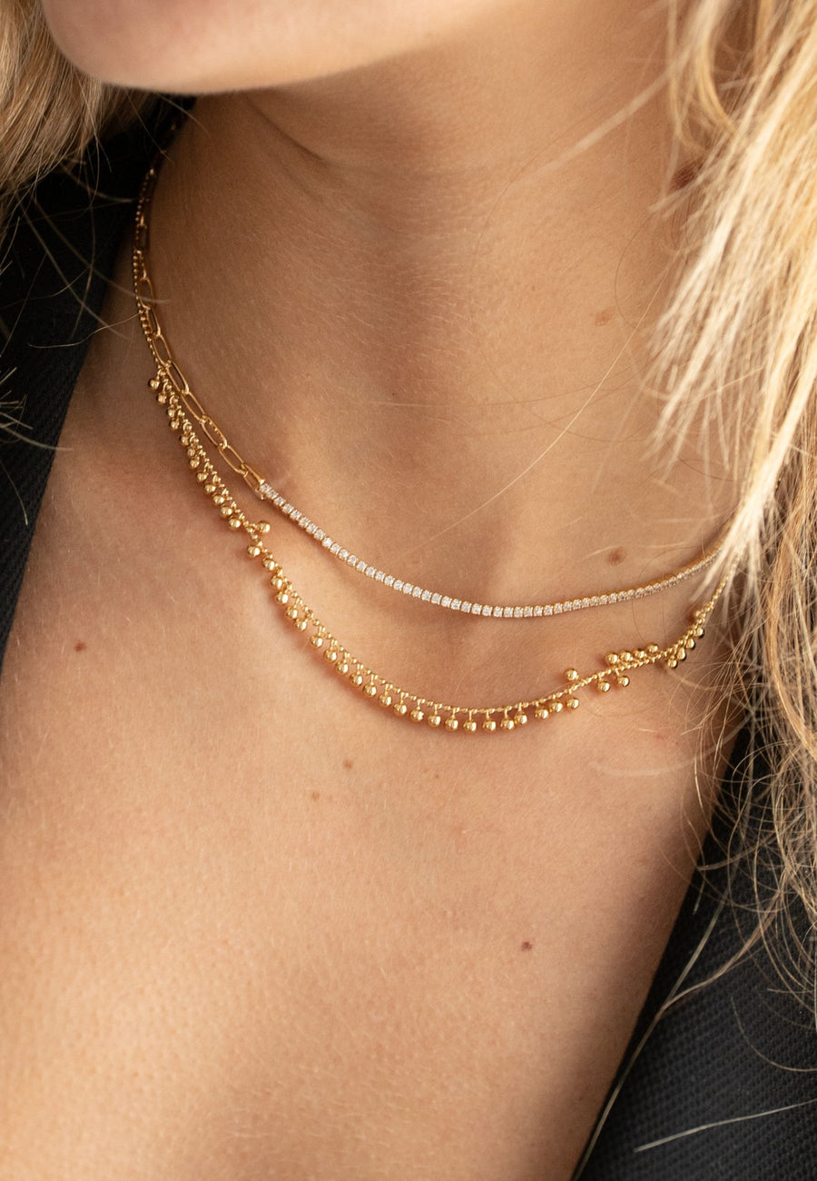 Collar de plata bolitas XILOFON en plata de ley