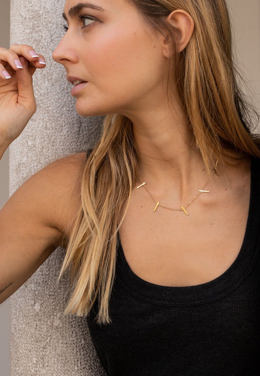 Collar de plata PALITOS oro