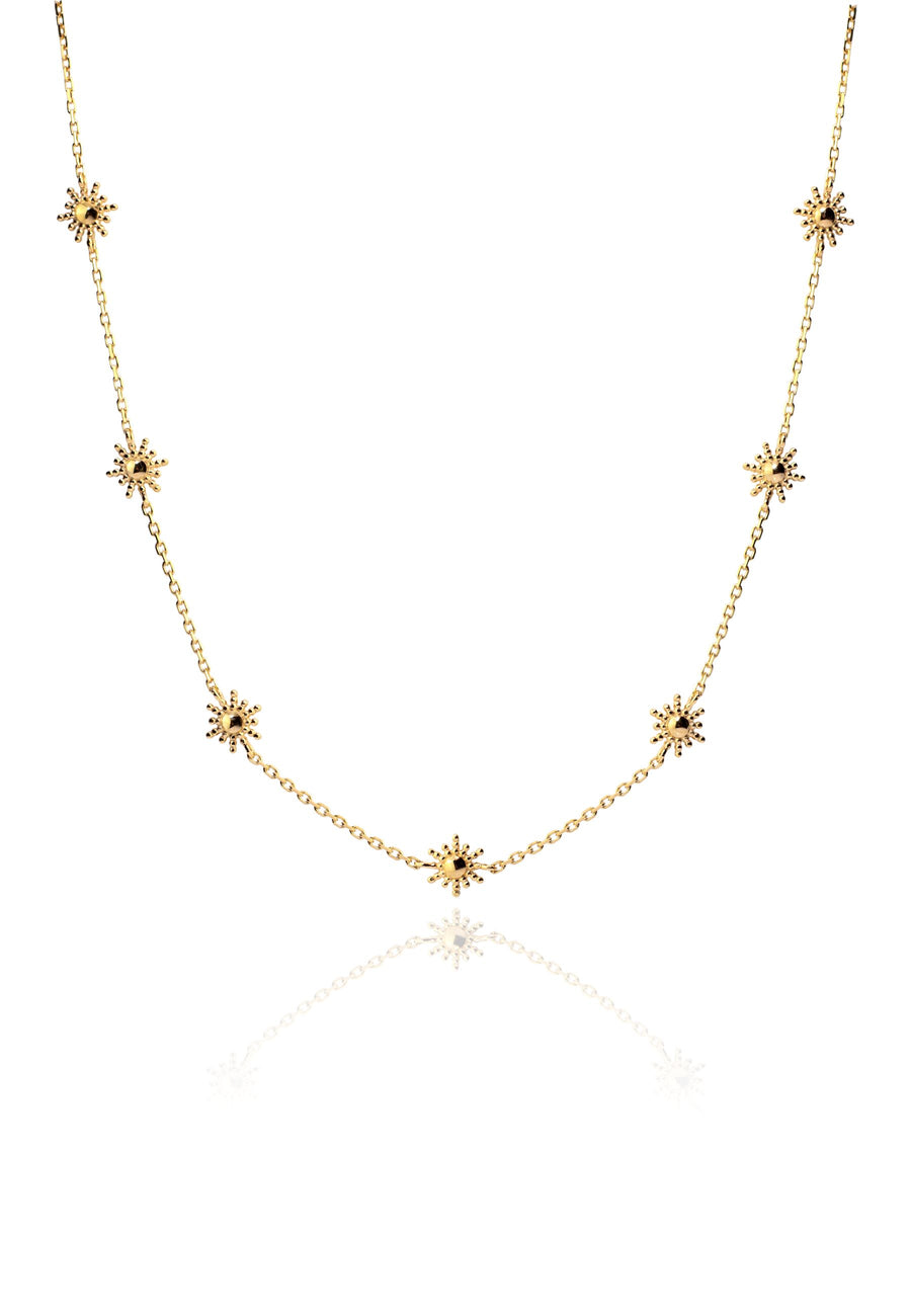 Collar SIETE SOLES plata y baño oro 24k