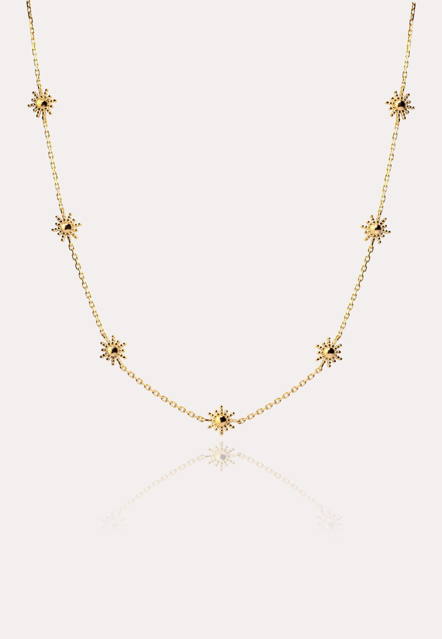 Collar SIETE SOLES plata y baño oro 24k