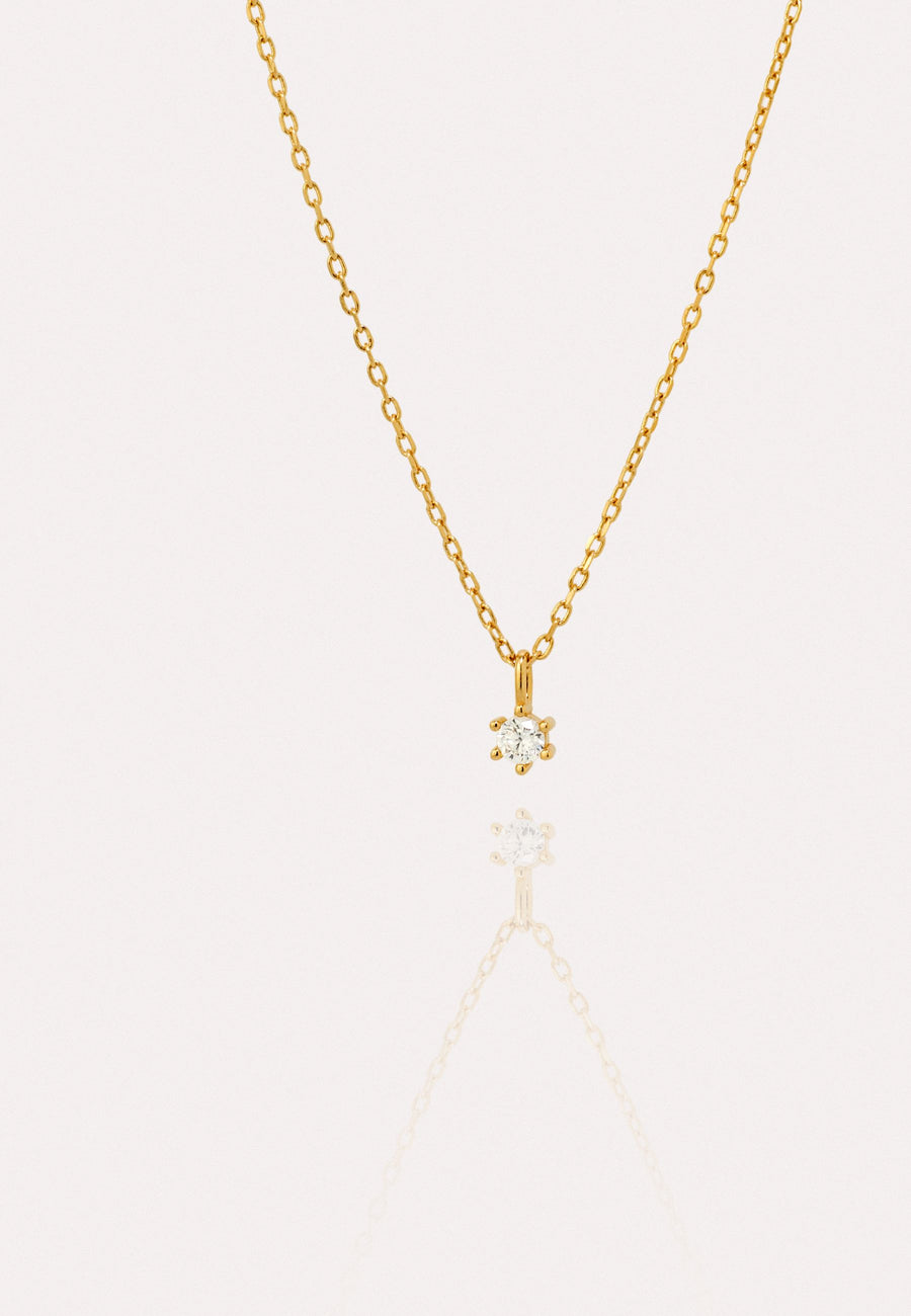 Collar HEXAGON plata baño oro 24k