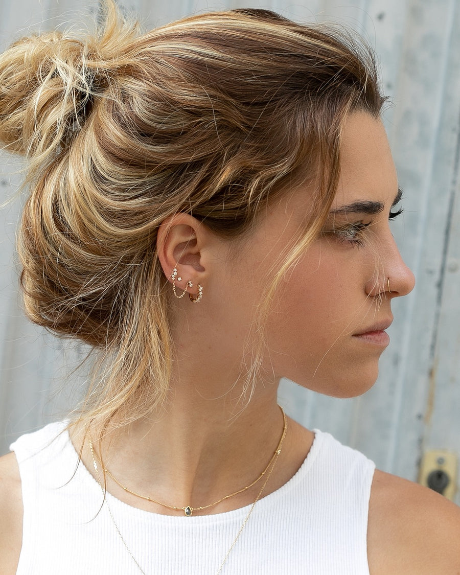 Pendientes de plata mini CINQUE TERRE con circonitas oro