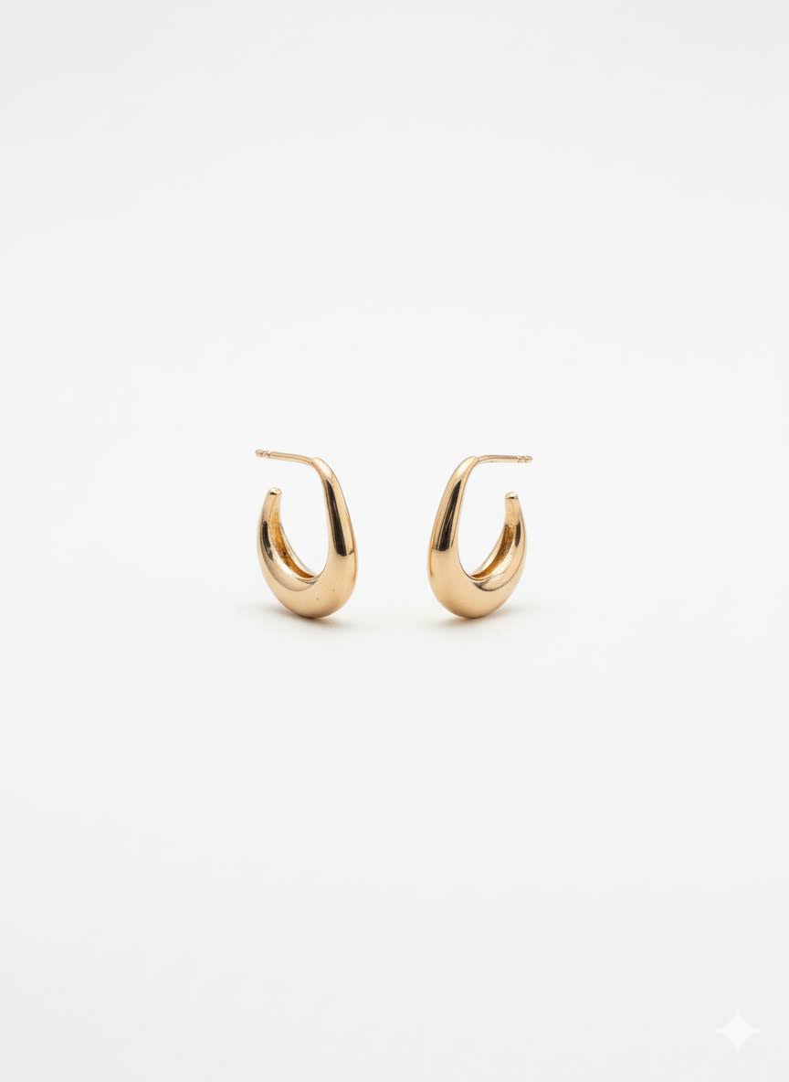 Pendientes de plata de aro ancho PARIS en plata