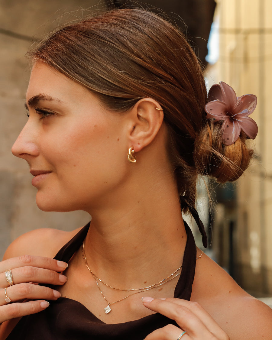 Pendientes de plata MILLIE tipo aros gruesos entrelazados tipo nudo semi abiertos en plata y chapado en oro