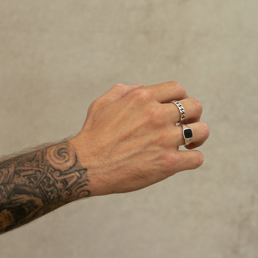 Anillo ajustable TRIBECA para hombre en plata de ley