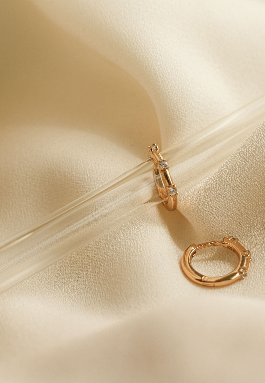 Pendientes de plata MINI PLANET en plata de ley 925 y chapados en oro 18k