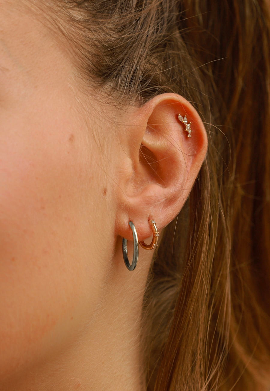 Pendientes de plata aro BASIC 18mm en plata bañados en Oro 18K