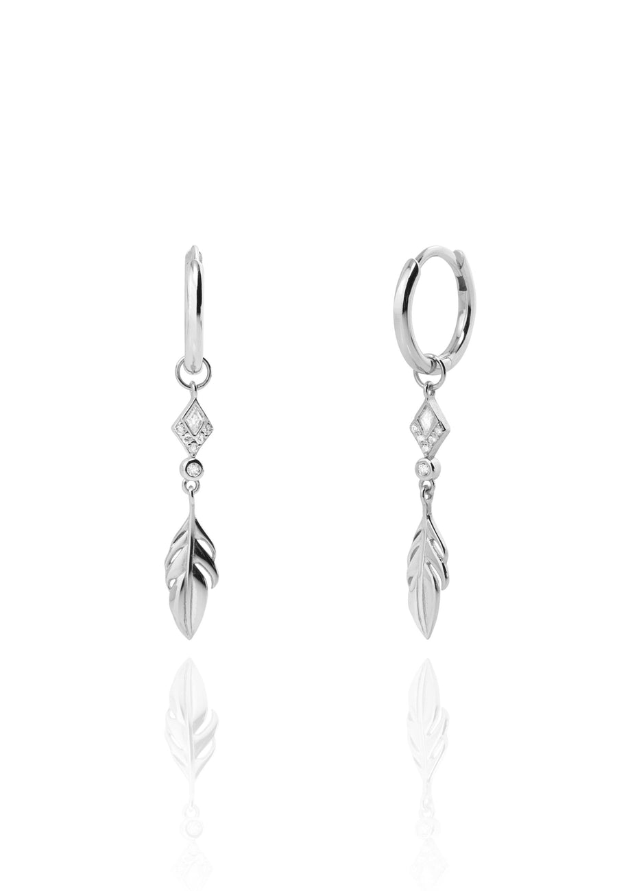 Pendientes ROMBO PLUMA en plata de ley