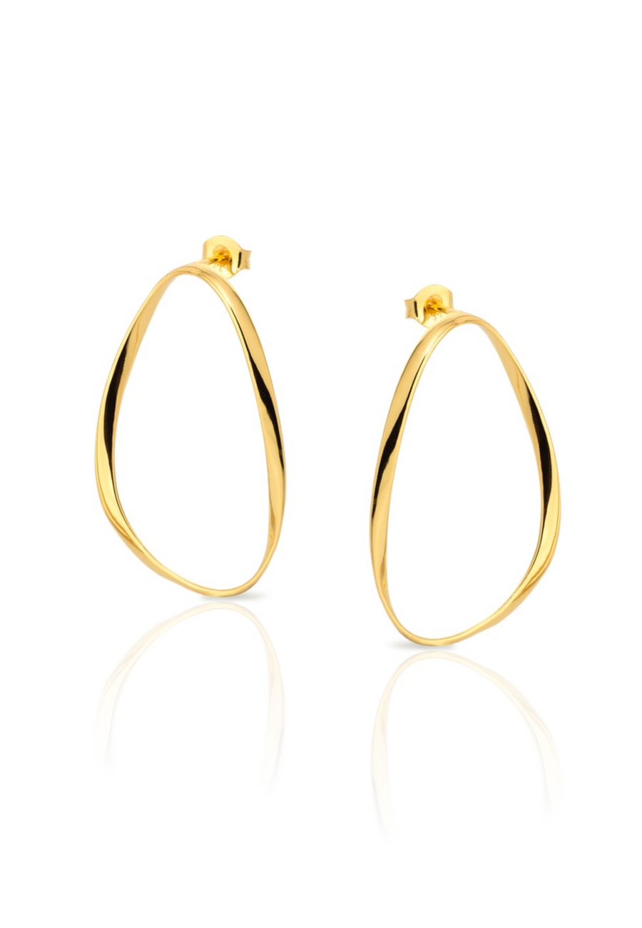 Pendientes circulo frontal irregular grandes BUBBLE en plata de ley