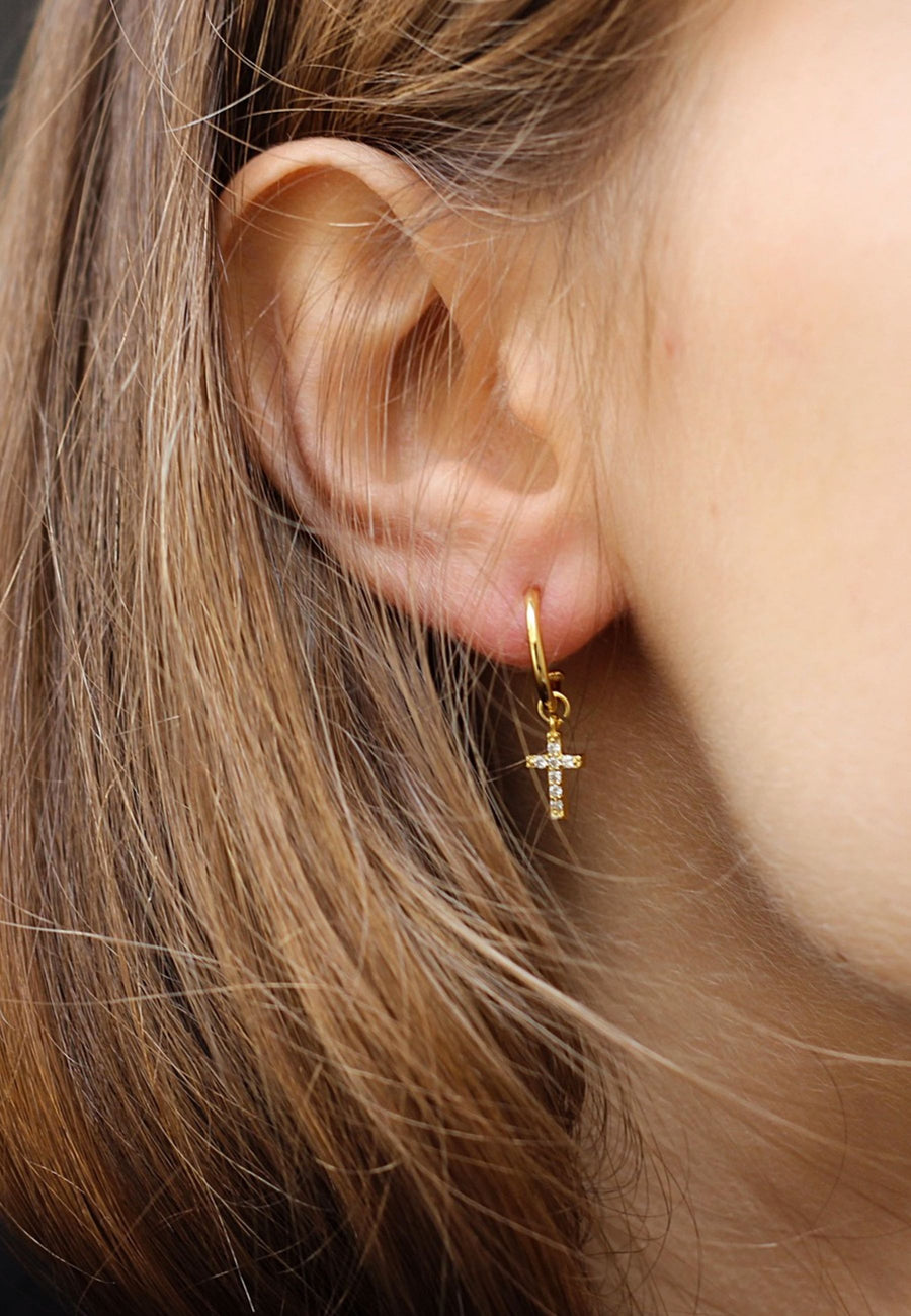 Pendientes CHARMS CRUZ oro