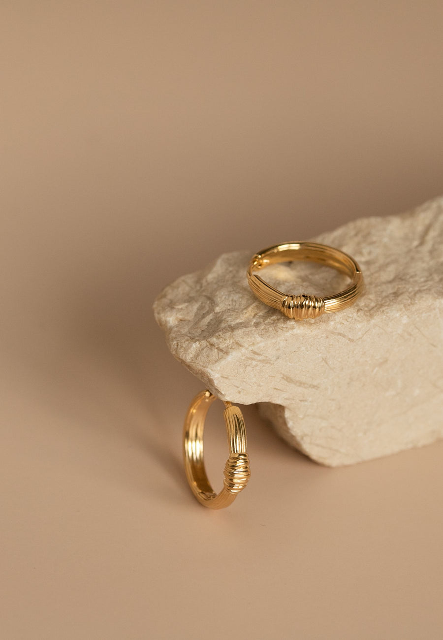 Pendientes de plata gruesos SILK relieve textura ORO