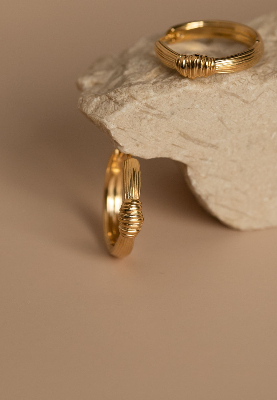 Pendientes de plata gruesos SILK relieve textura ORO