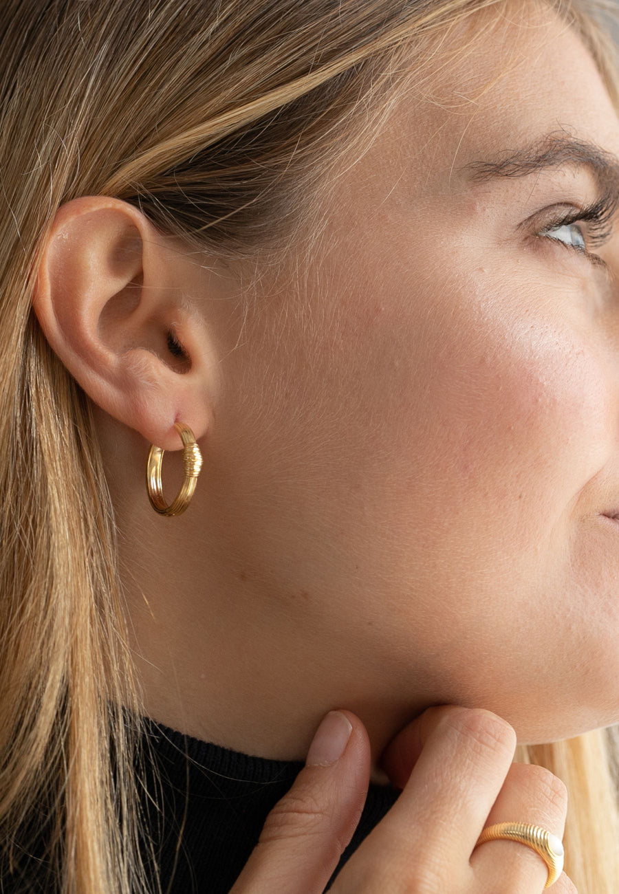 Pendientes de plata gruesos SILK relieve textura ORO