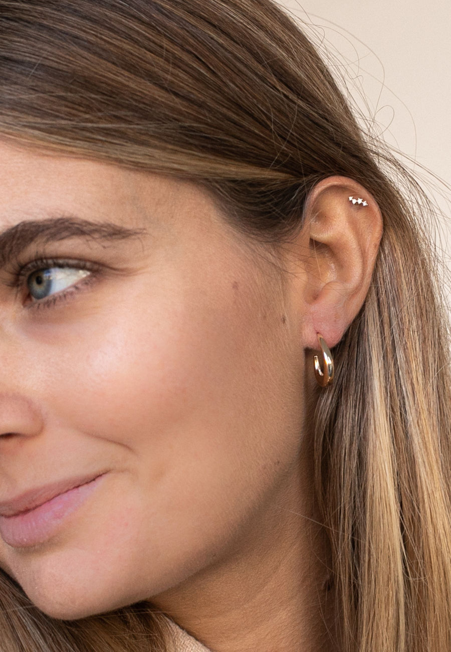 Pendientes de plata de aro ancho PARIS en plata