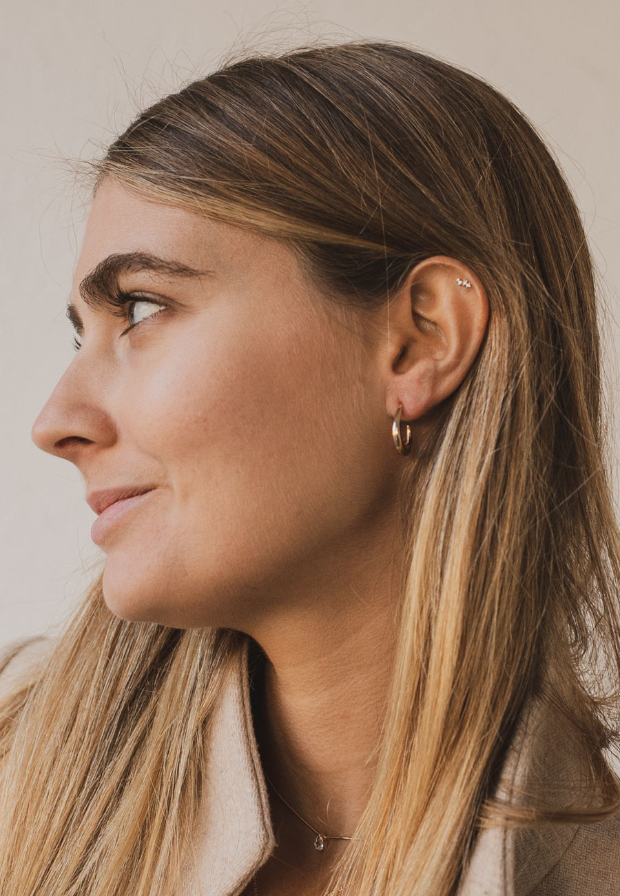 Pendientes de plata de aro ancho PARIS en plata