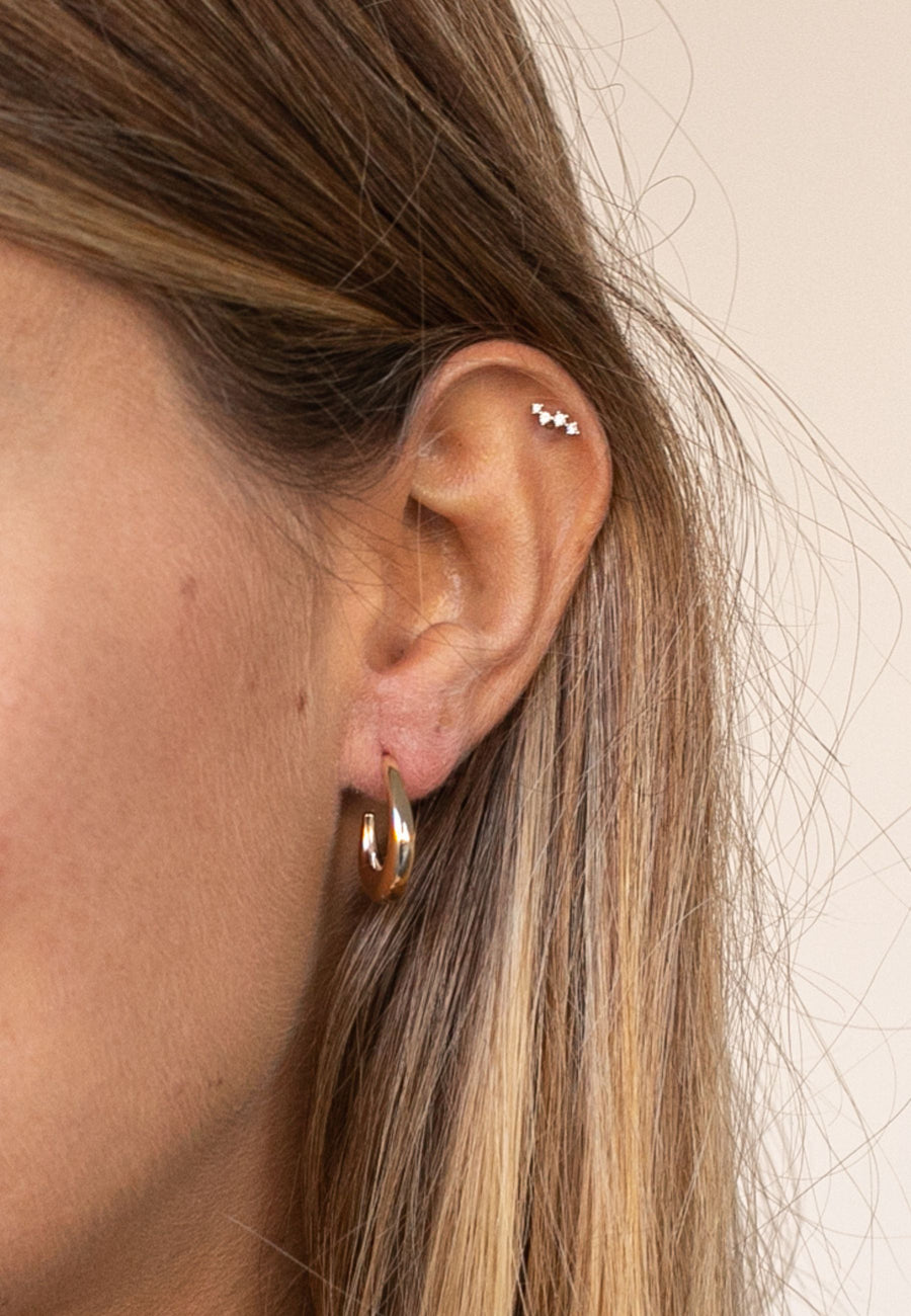 Pendientes de plata de aro ancho PARIS en plata