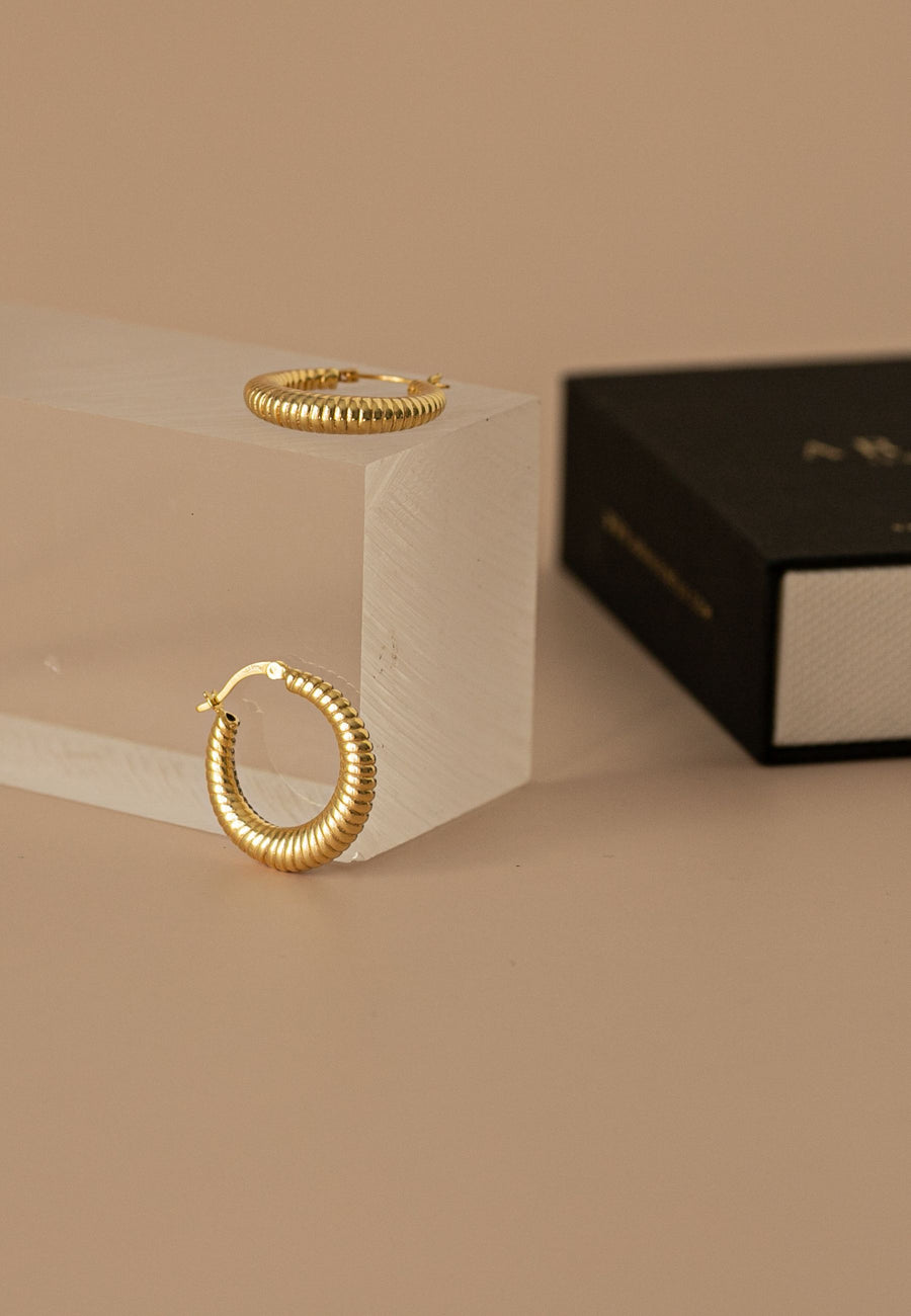 Pendientes de plata aro BALI huecos y gruesos rayas en plata 925