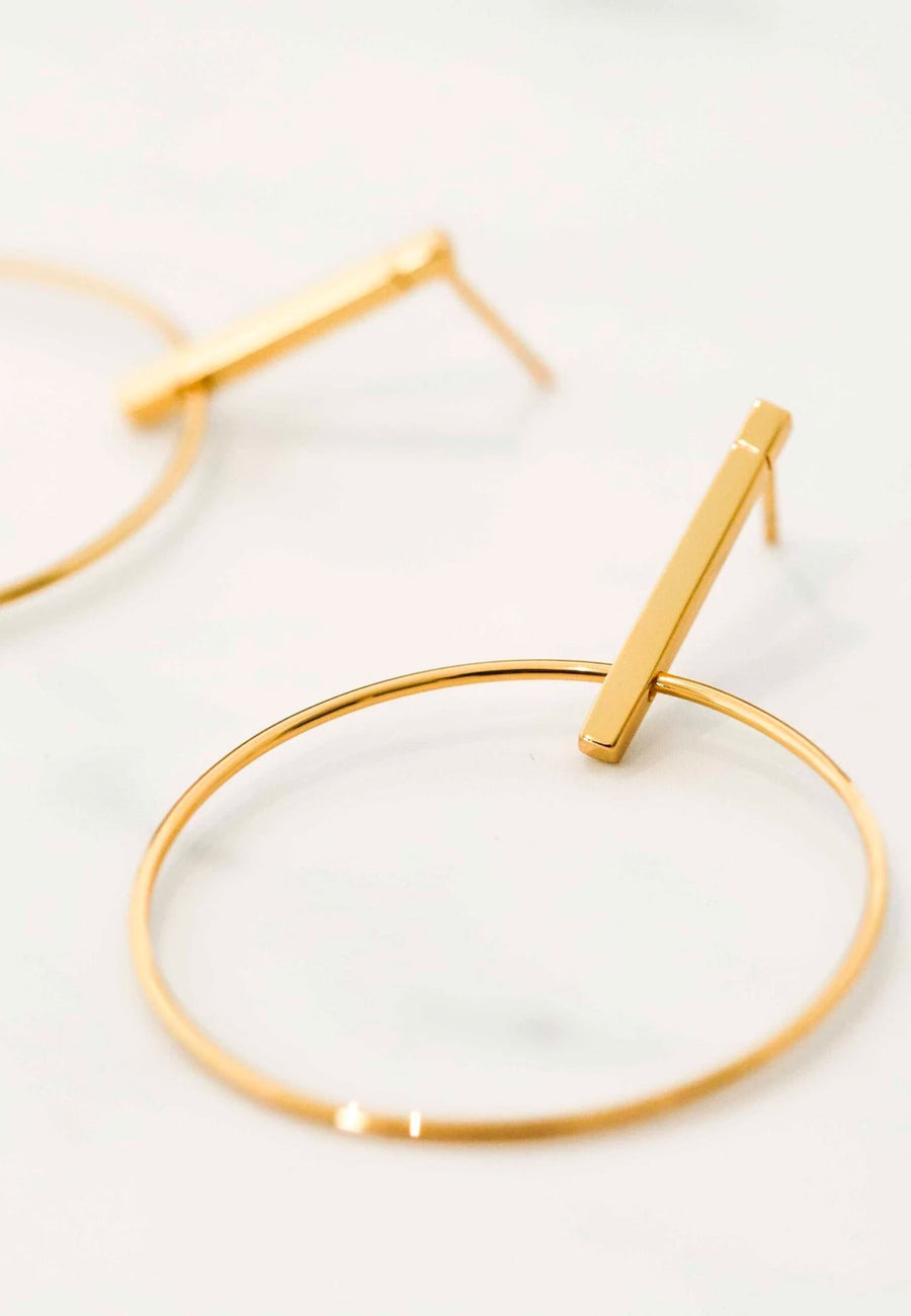 Pendientes de plata STICK CIRCLE oro