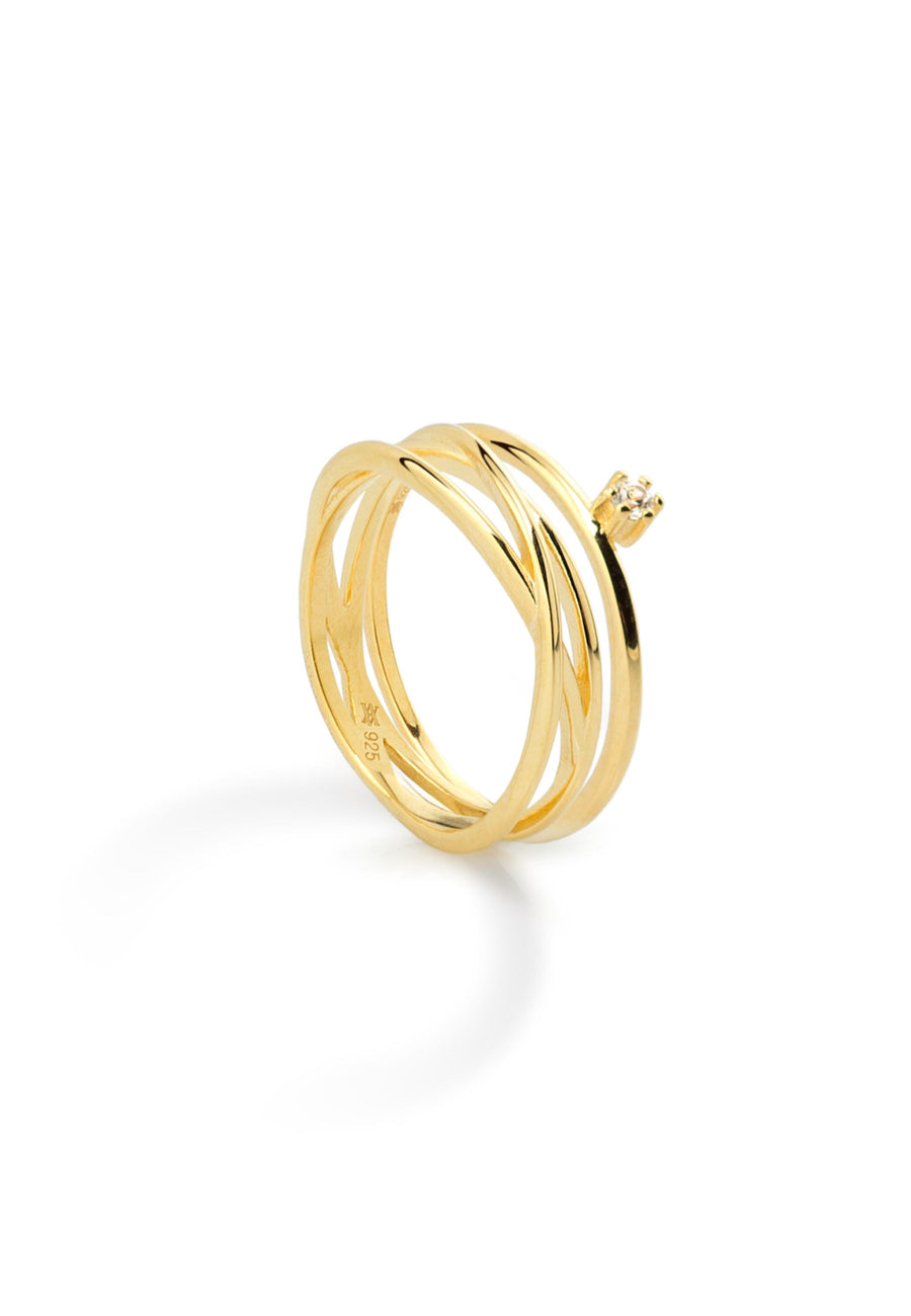 Anillo NIDO plata baño oro